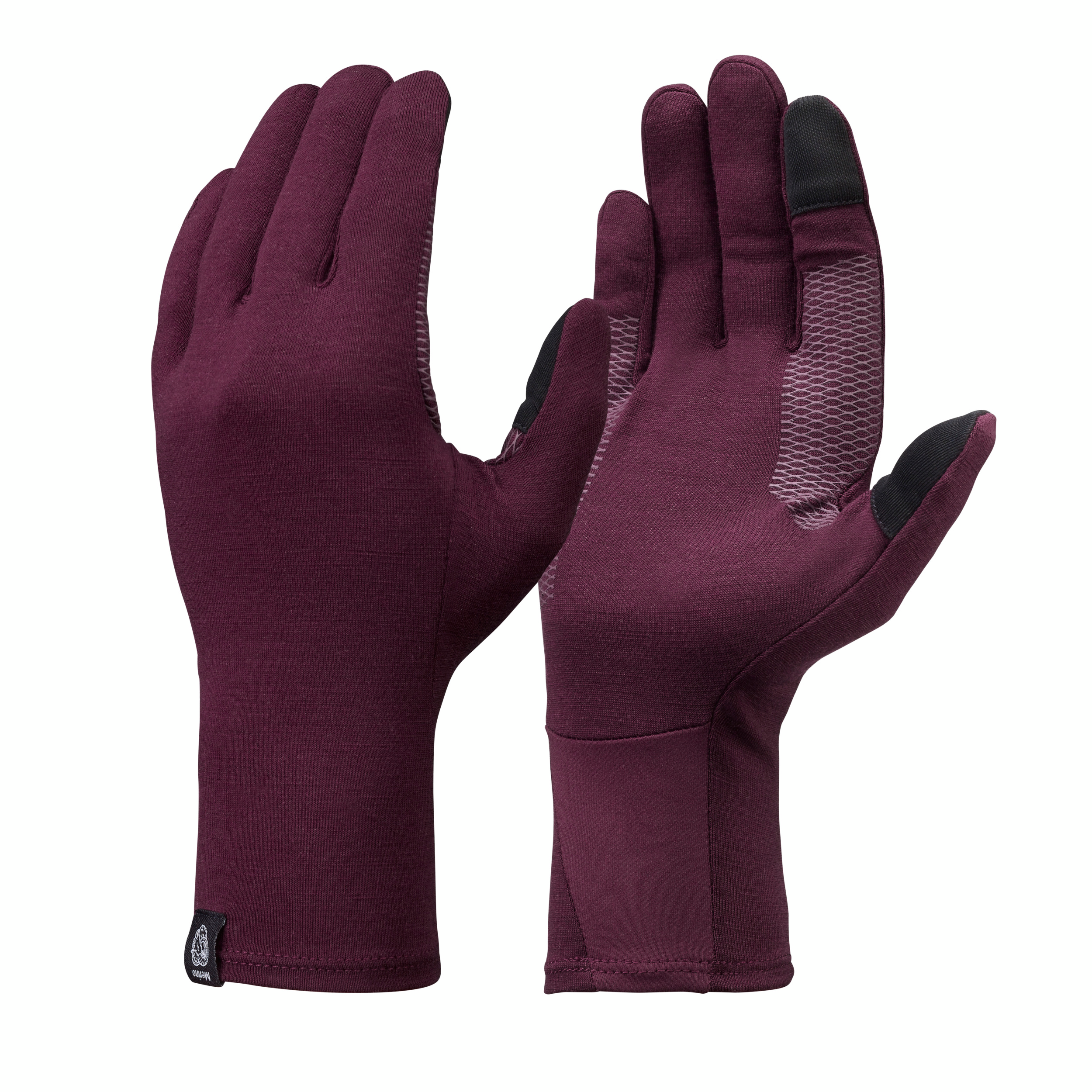 Sous-gants en laine mérinos de trekking montagne - MT500 bordeaux - adulte