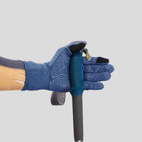 Adult Mountain Trekking Merino Wool Liner Gloves - TREK 500 Blue
