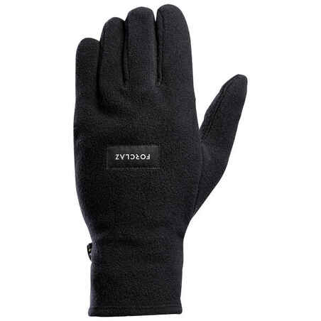 Adult mountain trekking fleece gloves -   MT100 Black