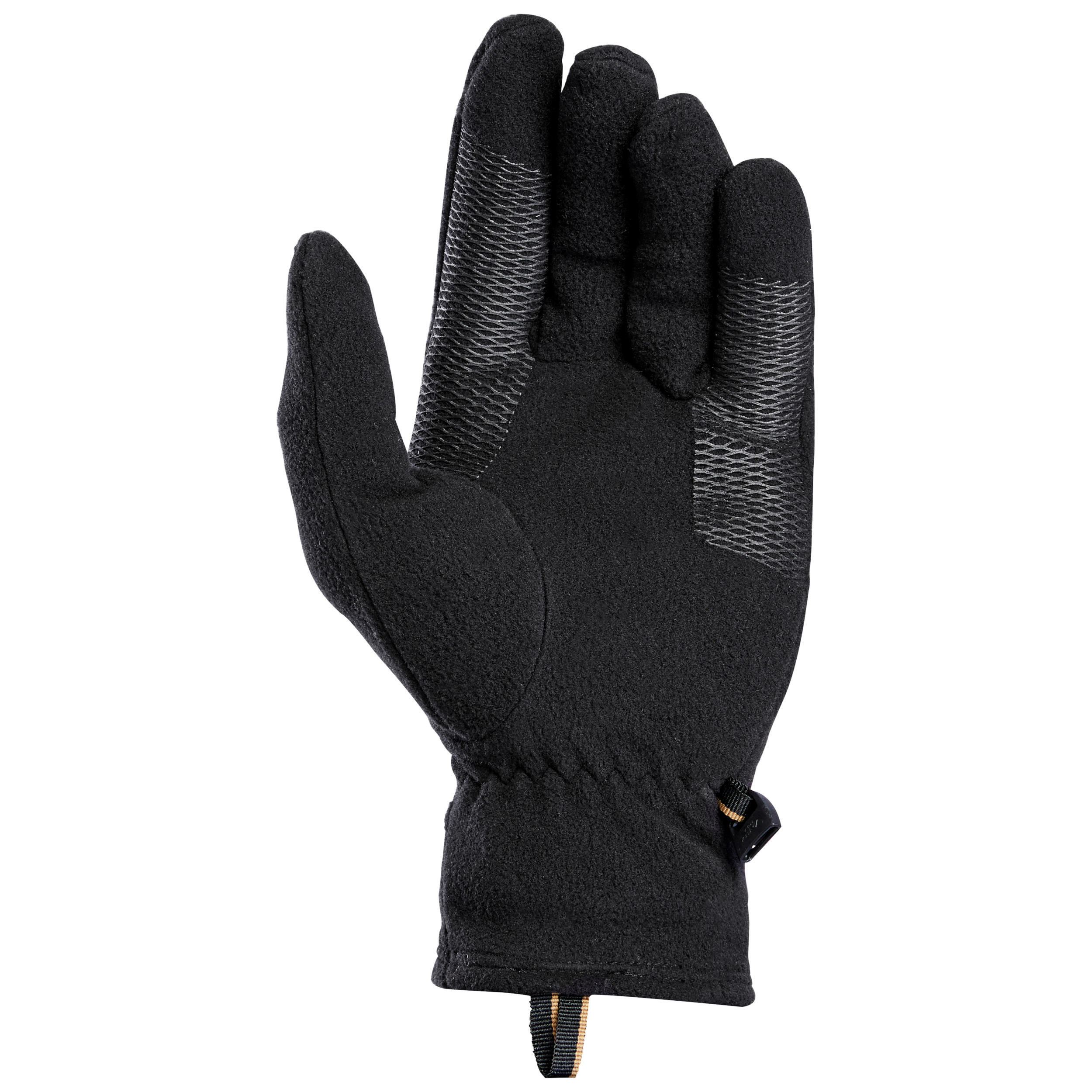 Adult mountain trekking fleece gloves -   MT100 Black 3/6