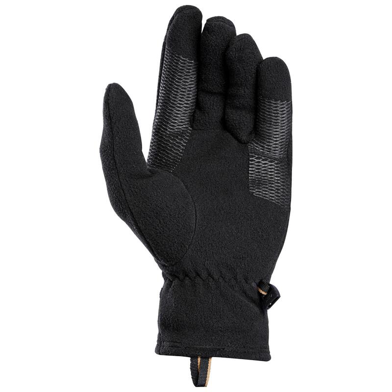 Fleece handschoenen voor bergtrekking volwassenen MT100 gerecycled zwart