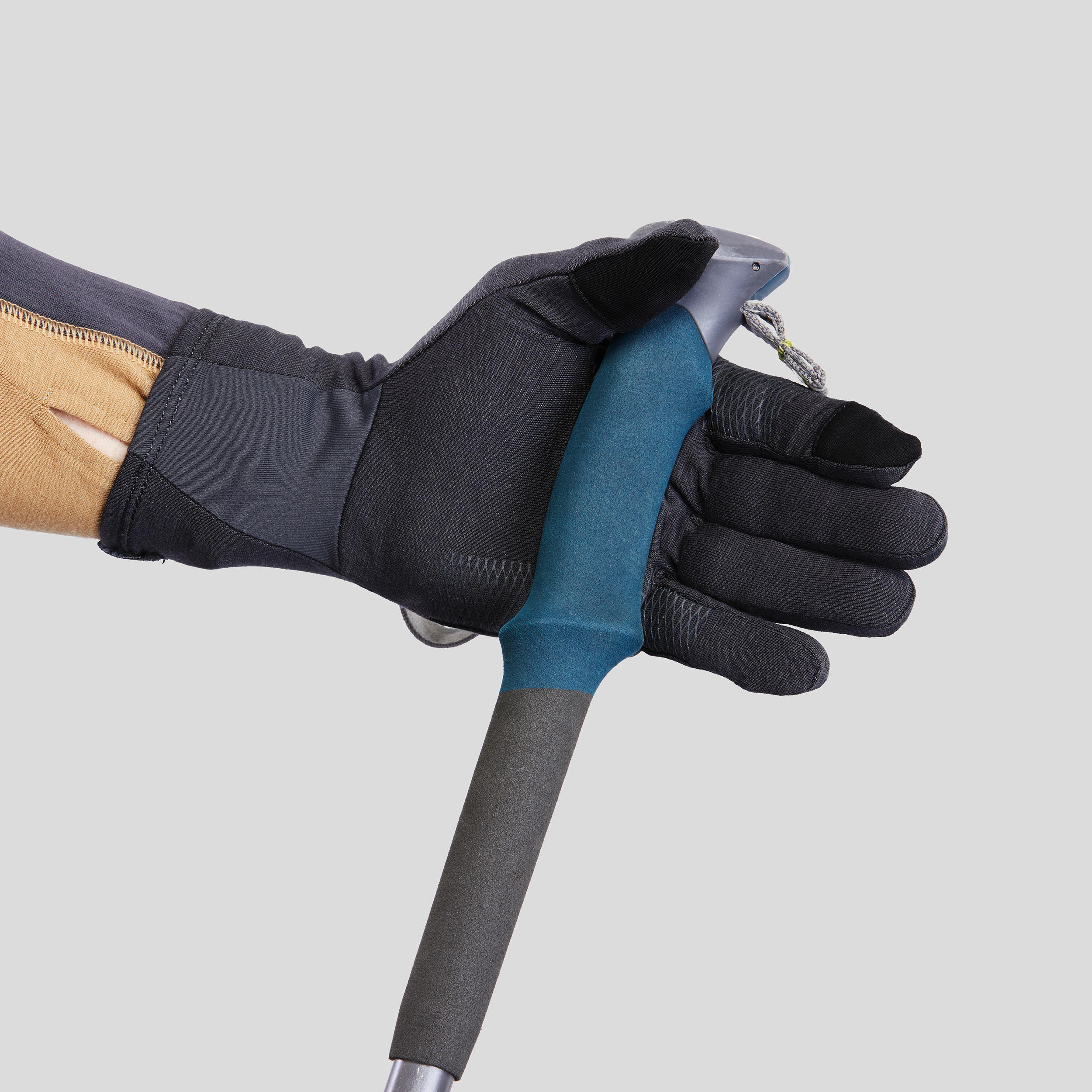 Merino Wool Hiking Liner Gloves - MT 500 Grey - FORCLAZ
