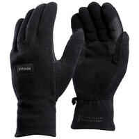 Adult Mountain Trekking Recycled Fleece Gloves -   MT100 Black