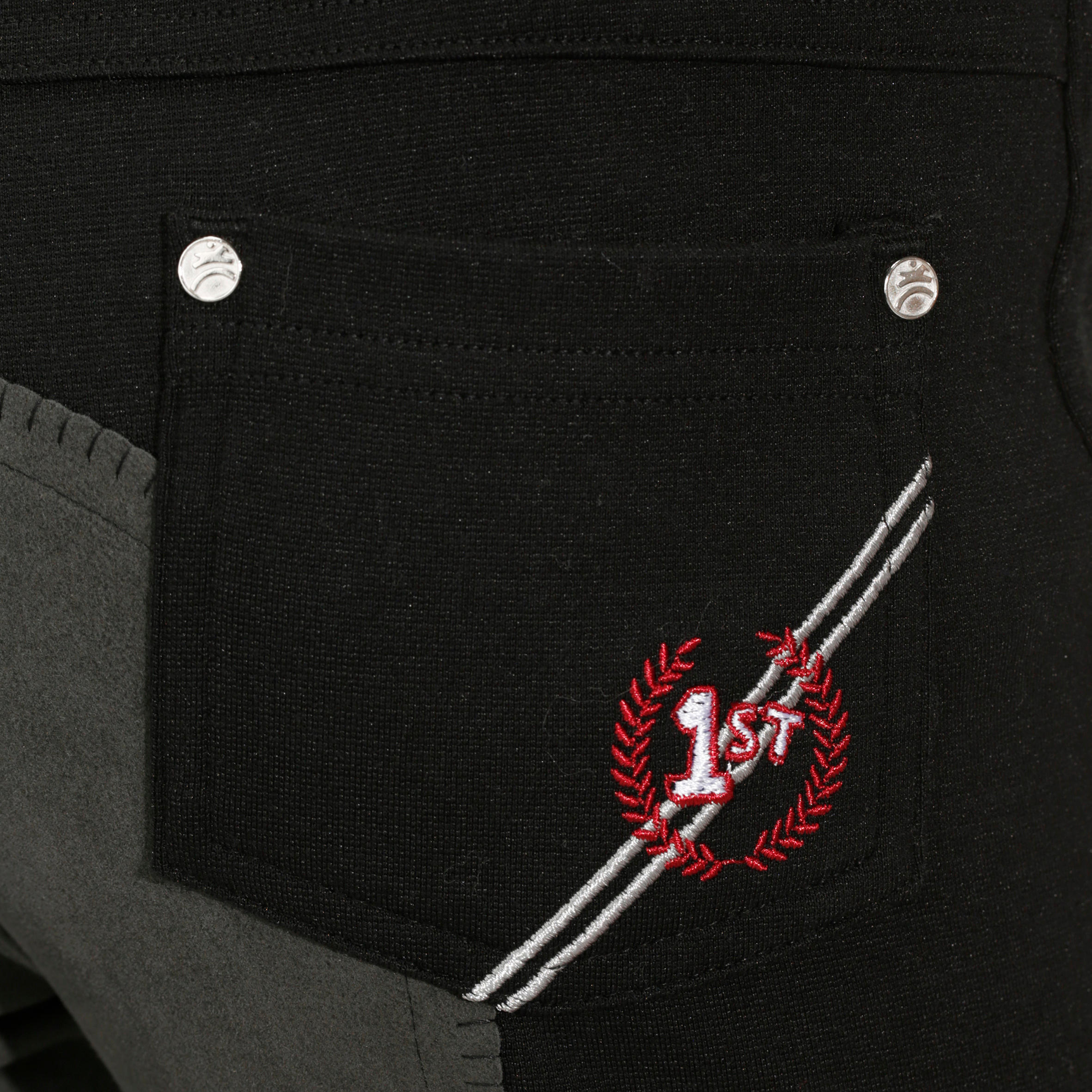 Fullseat Children's Horse Riding Jodhpurs - Black/Grey 12/18