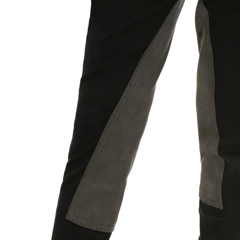 Pantalon équitation enfant FULLSEAT noir et gris