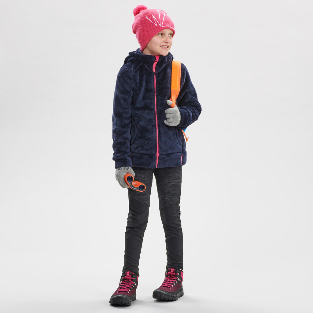 KIDS’ WARM HIKING LEGGINGS - SH100 - 7-15 YEARS