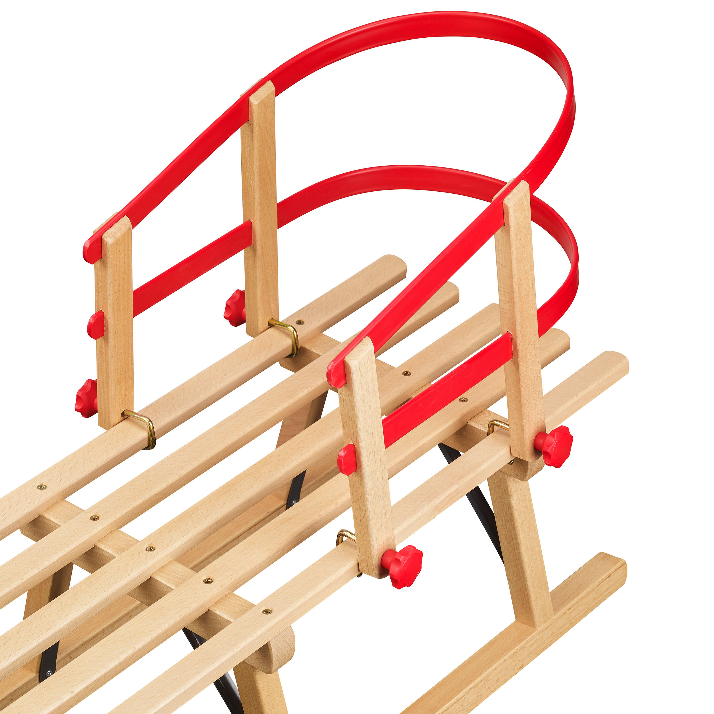 Kids' Wooden Sledge Seat Davos - Red 2/5