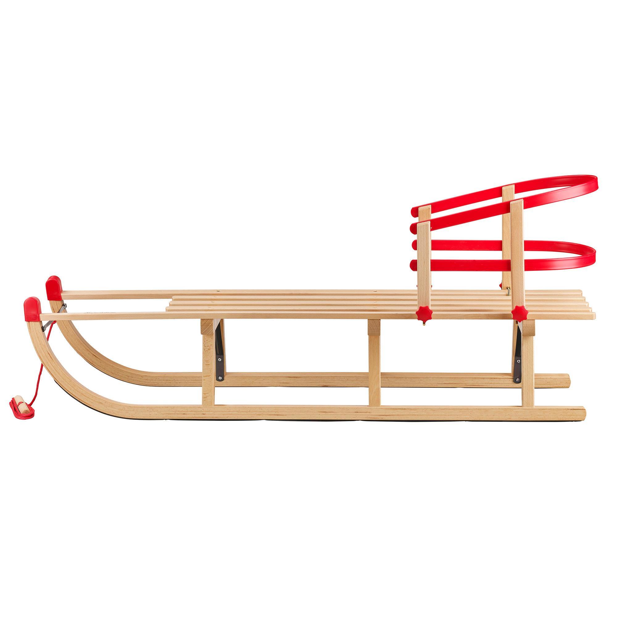 Davos child's red wooden sled seat