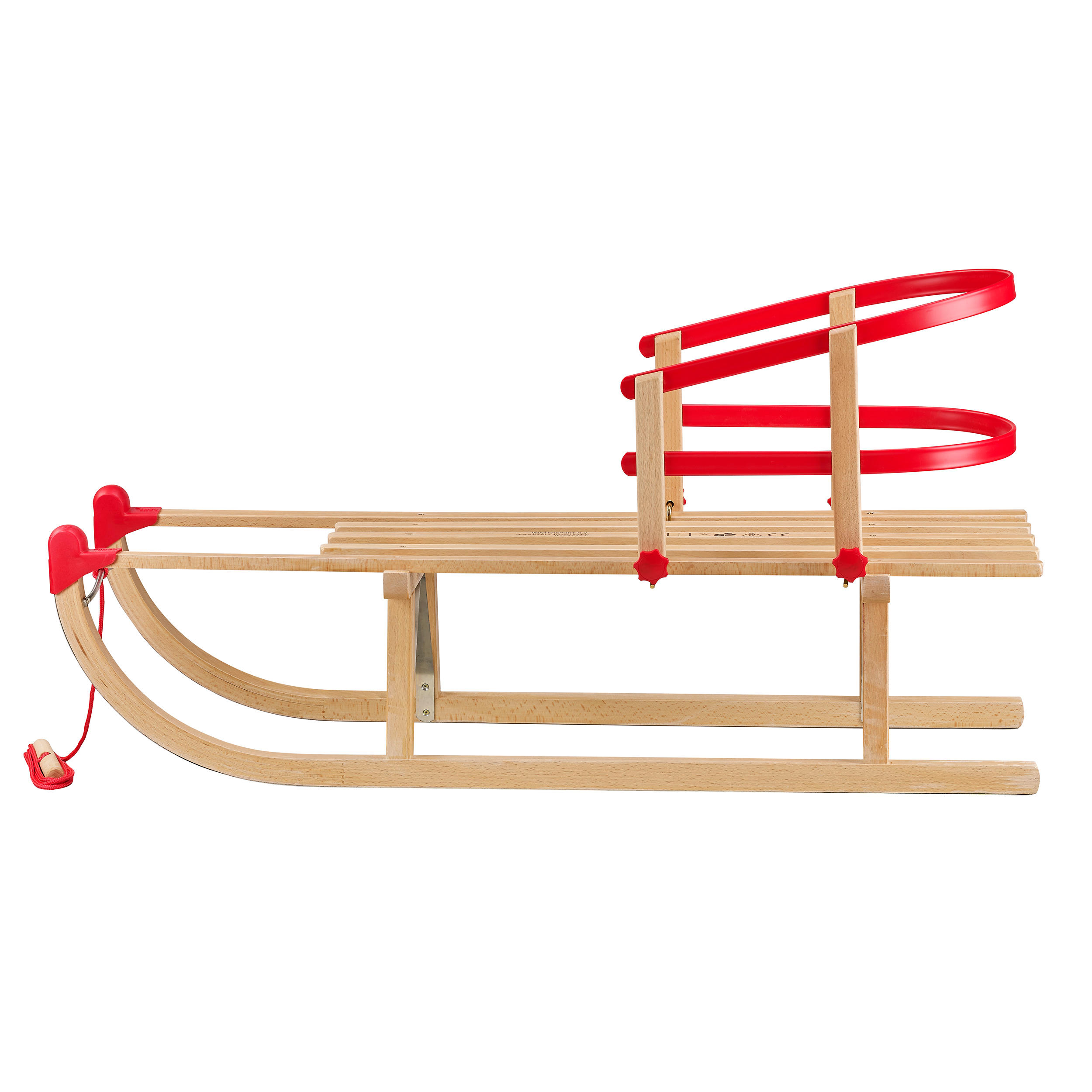 Kids' Wooden Sledge Seat Davos - Red 4/5