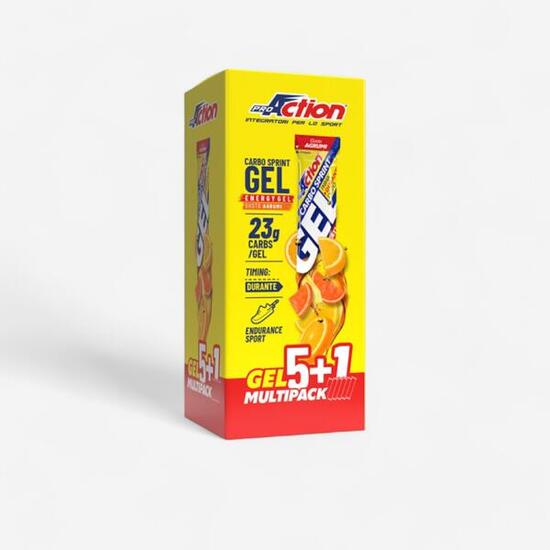 Promo 5+1 Gel energetico Carbo Sprint endurance Agrumi Gluten Free Proaction