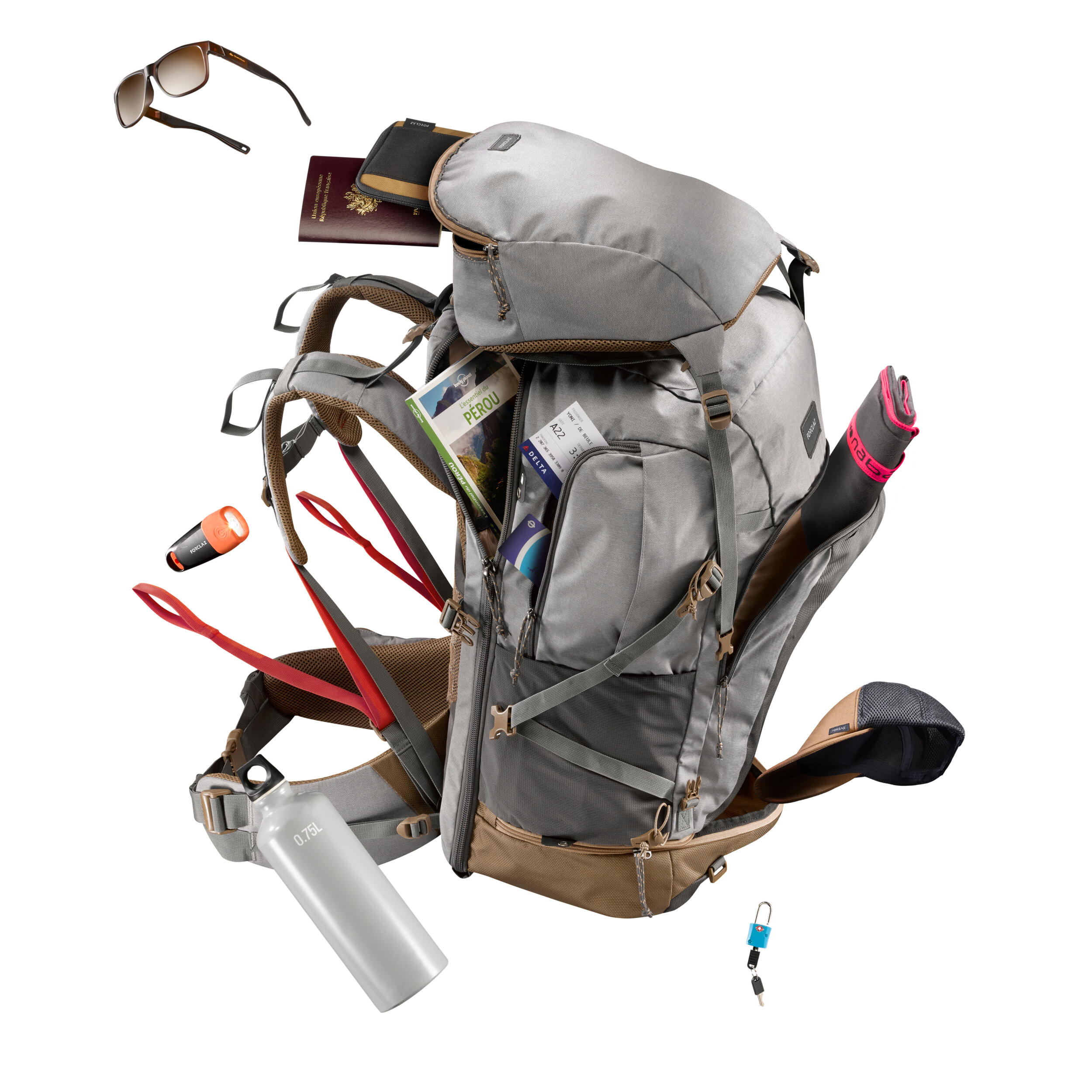 Zaino trekking TRAVEL500 | 70 litri FORCLAZ | DECATHLON