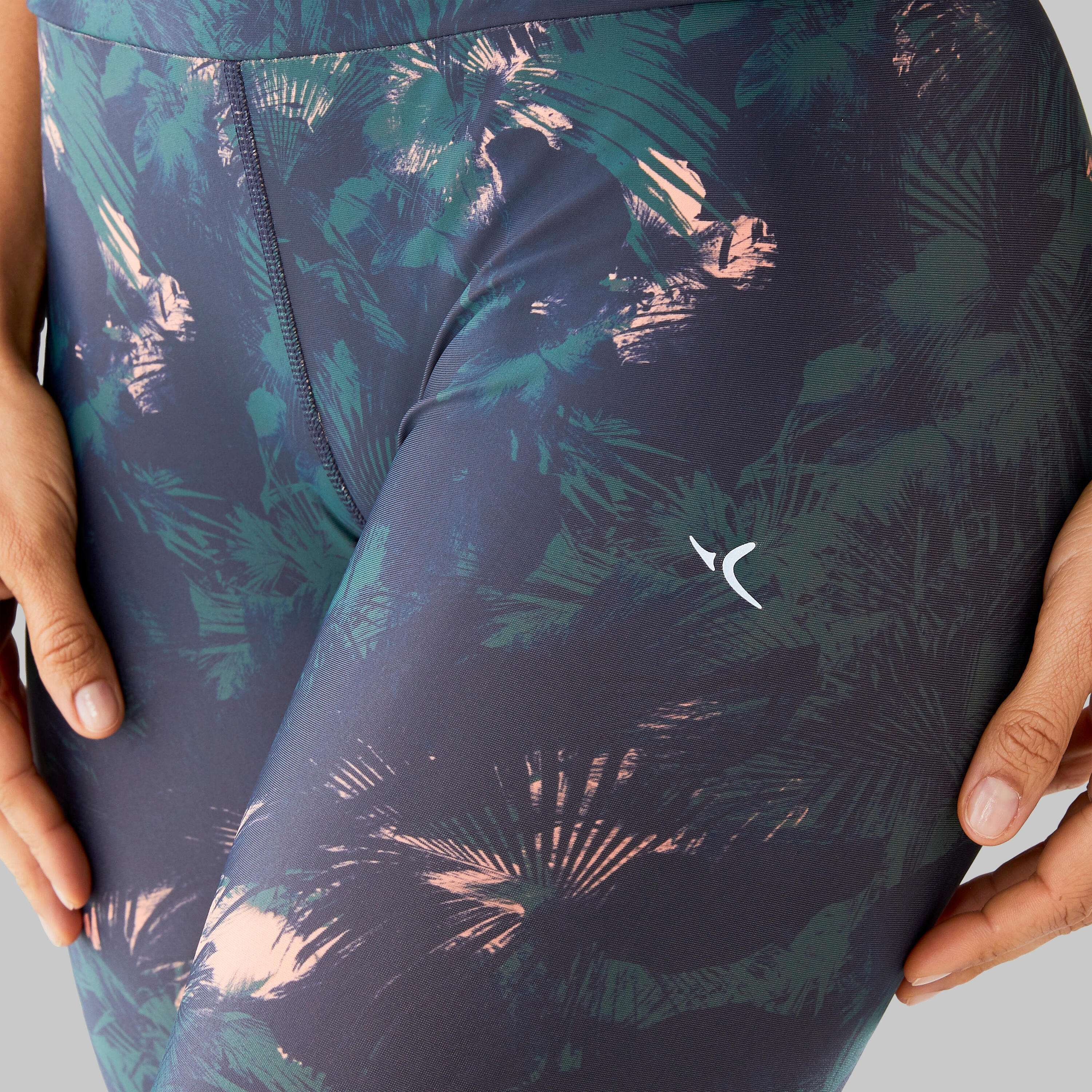 Women's Fitness Dance Leggings - Green/Pink Print 12/17