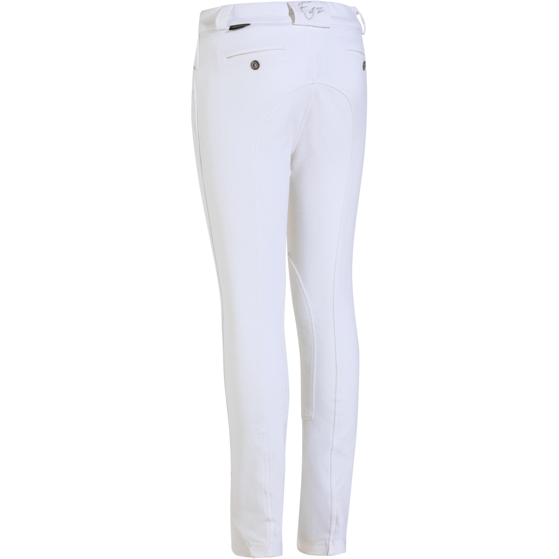 500 Kids' Horse Riding Show Jodhpurs - White 2/19