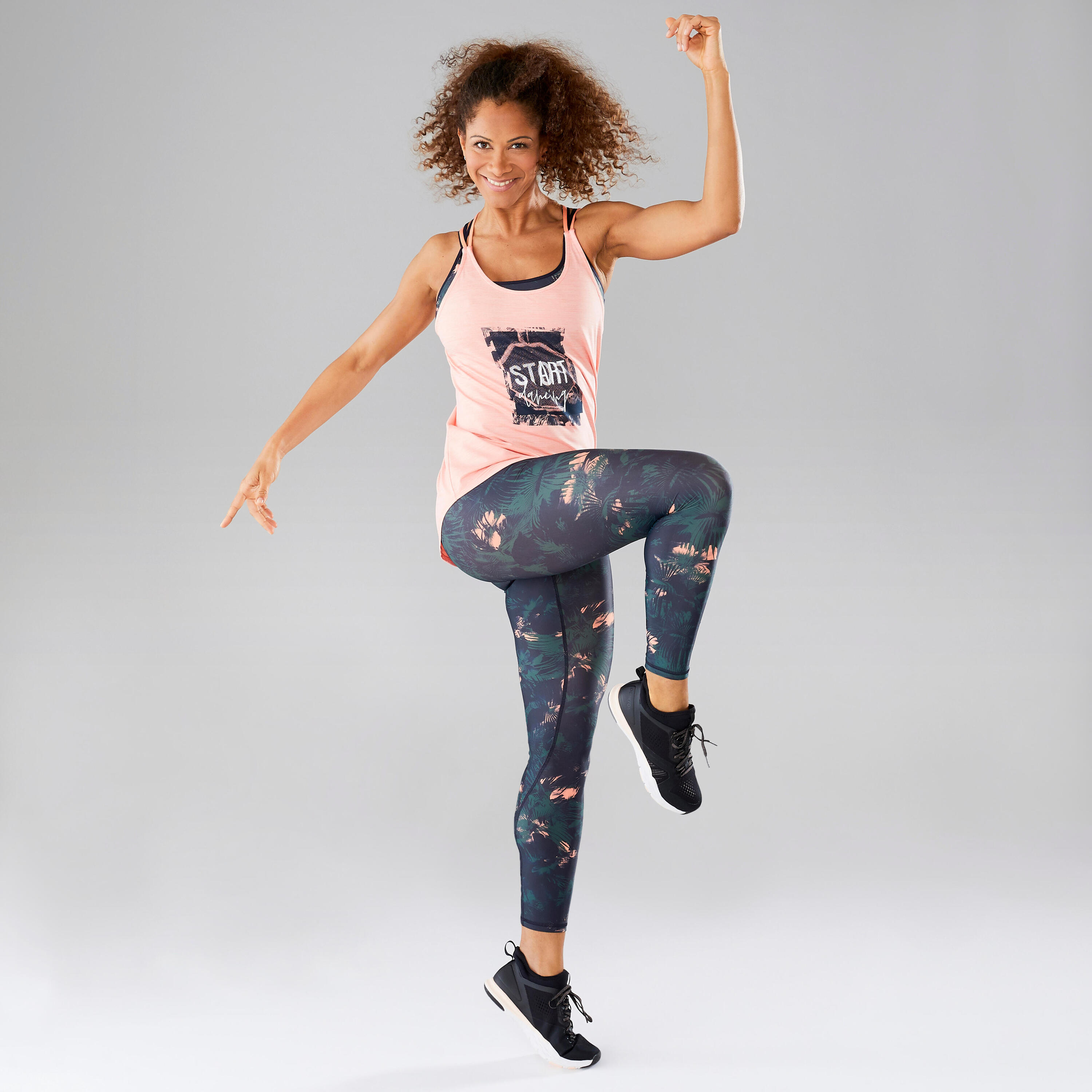 Women's Fitness Dance Tank Top - Salmon Pink 3/17