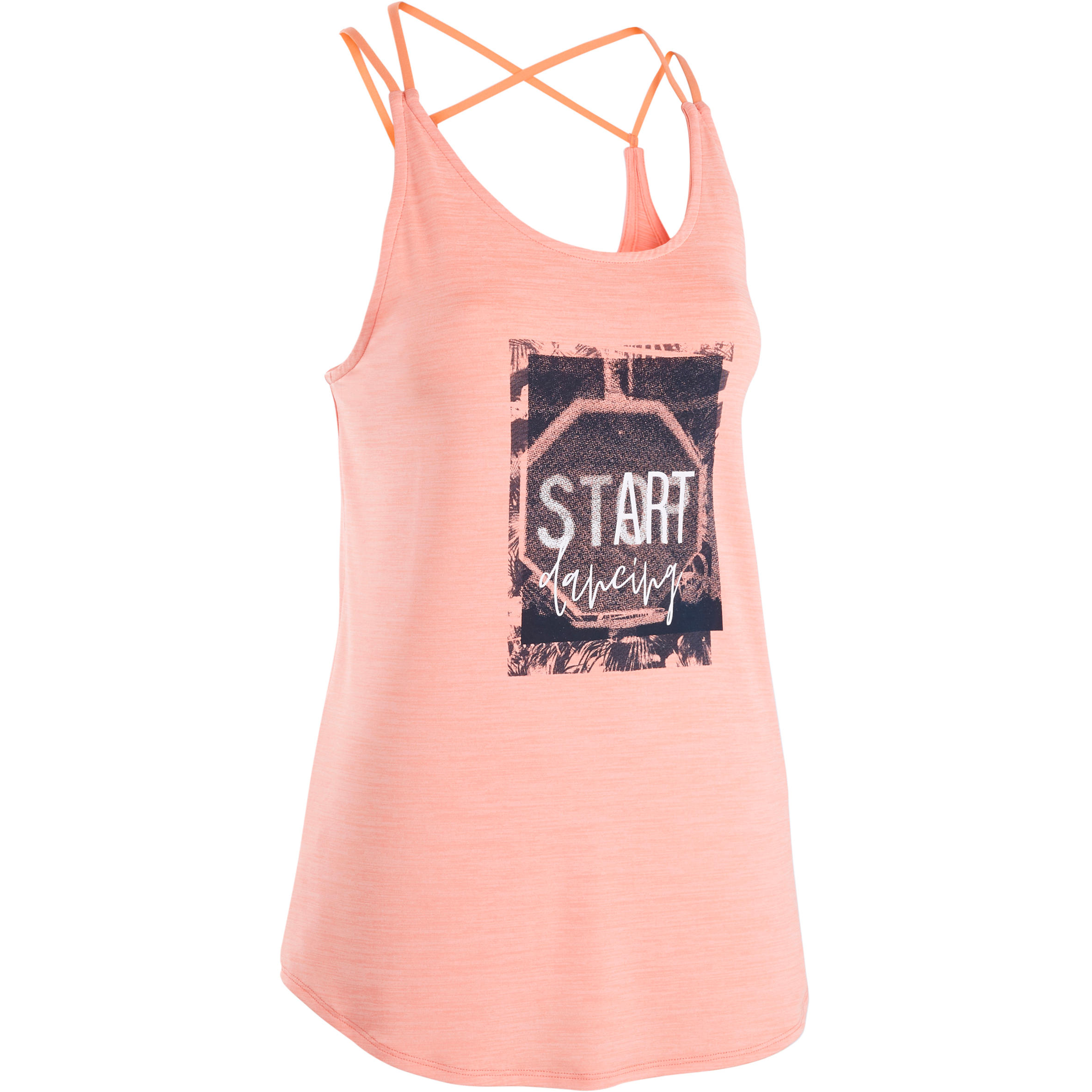 Women's Fitness Dance Tank Top - Salmon Pink 1/17