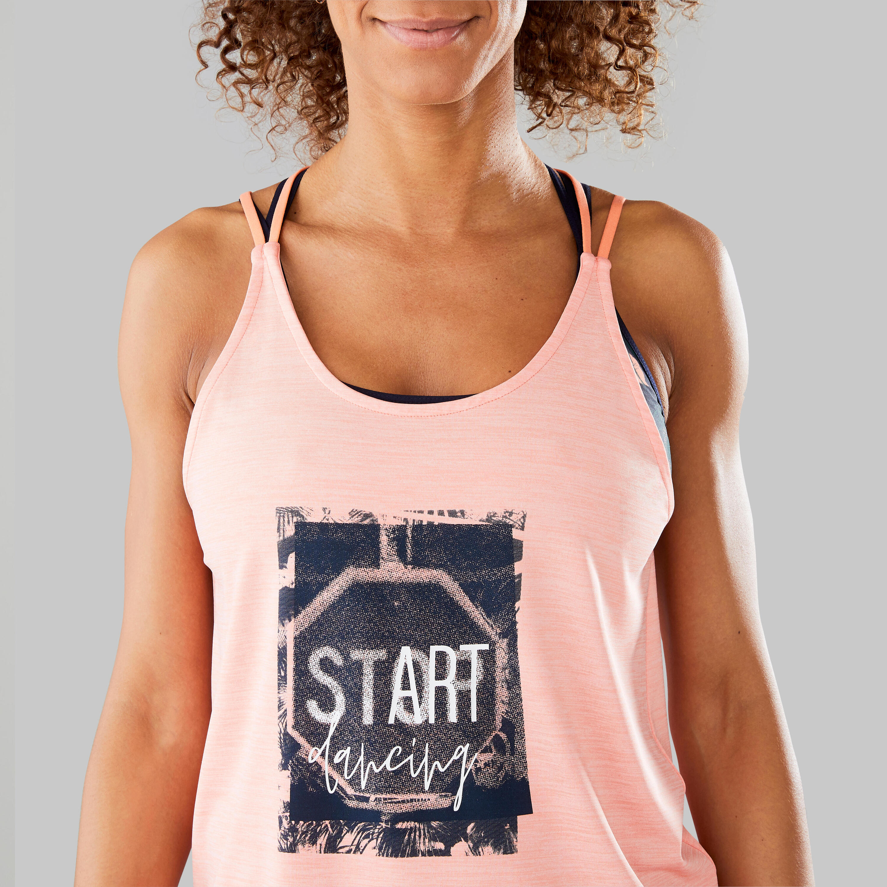 Women's Fitness Dance Tank Top - Salmon Pink 6/17