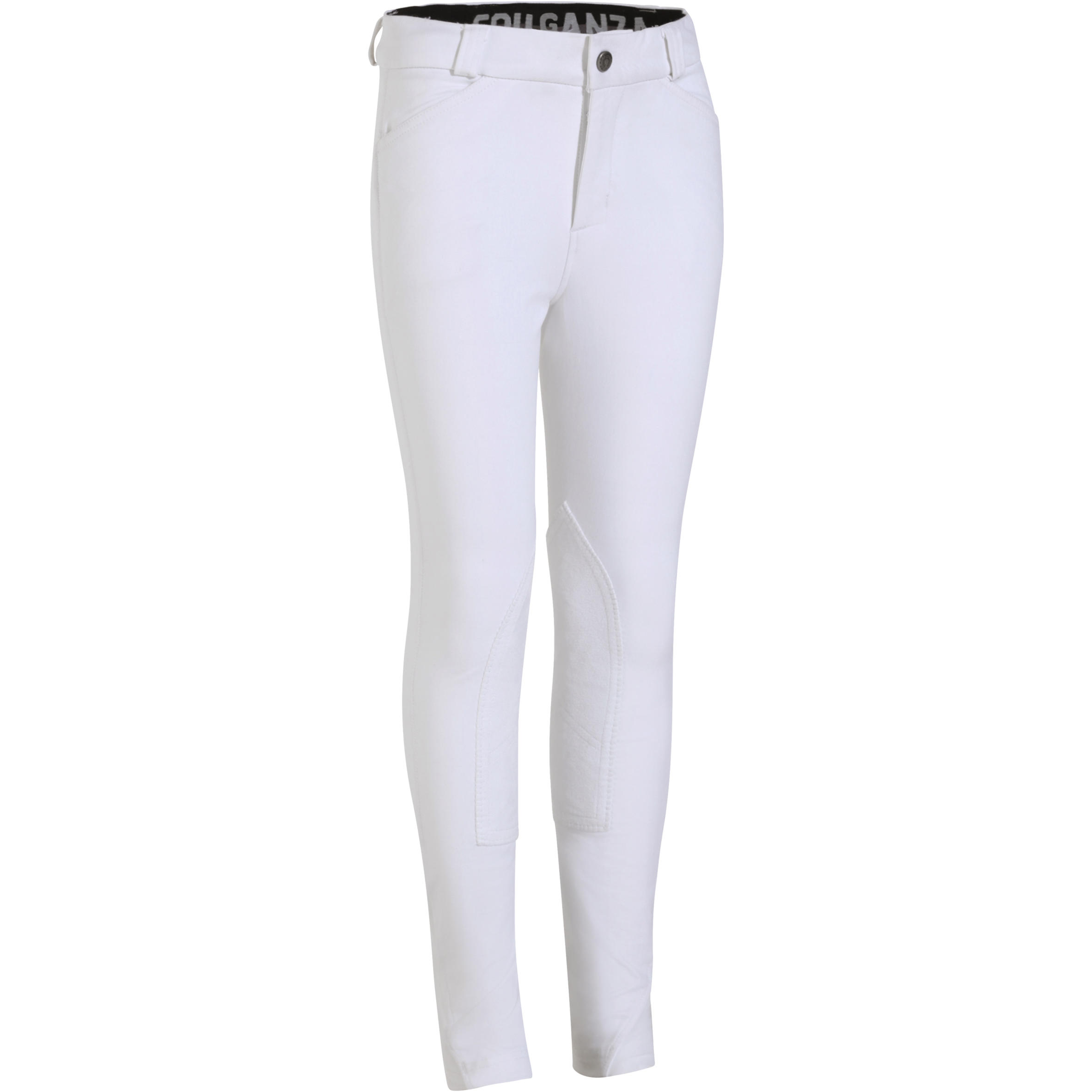 500 Kids' Horse Riding Show Jodhpurs - White 1/19