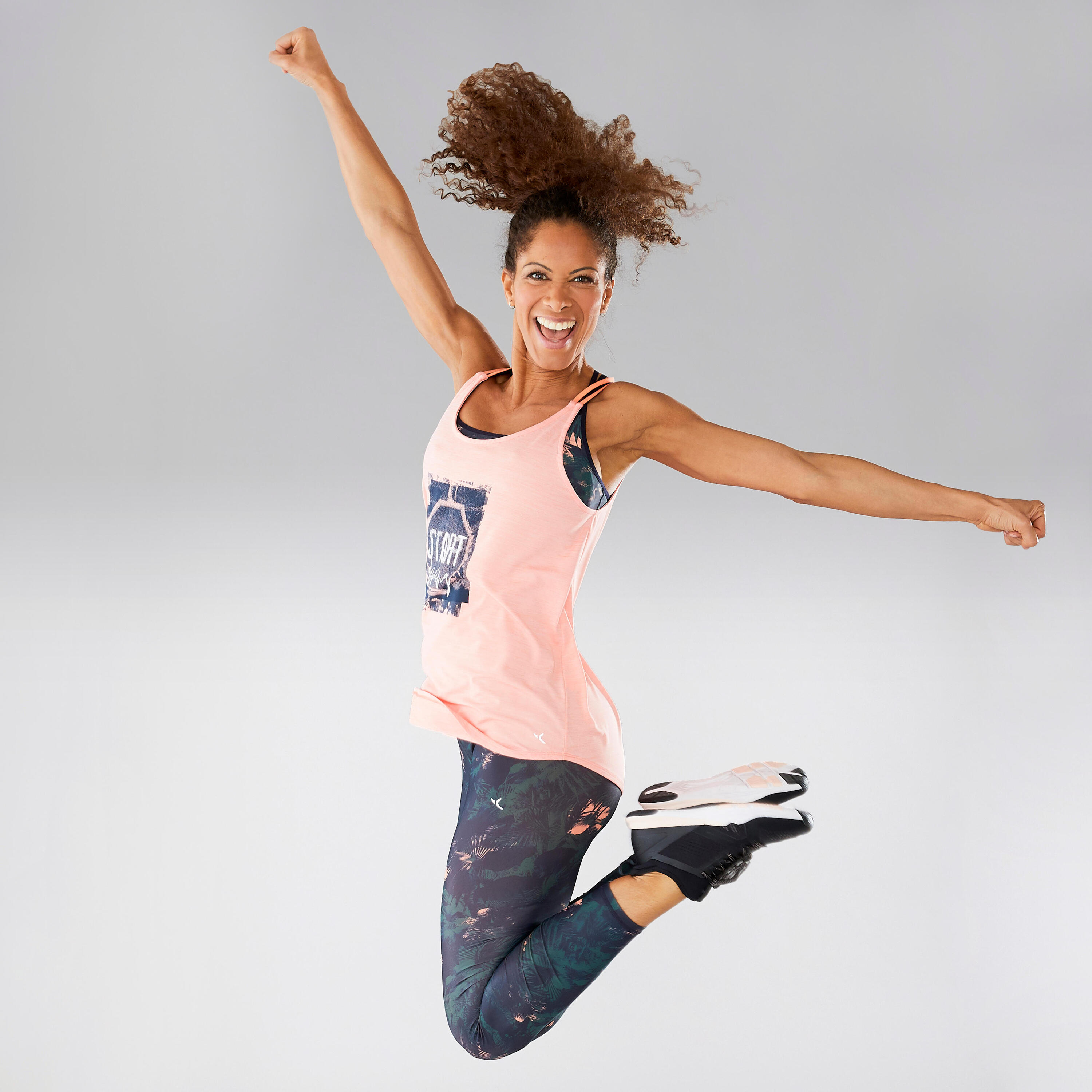 Women's Fitness Dance Tank Top - Salmon Pink 5/17