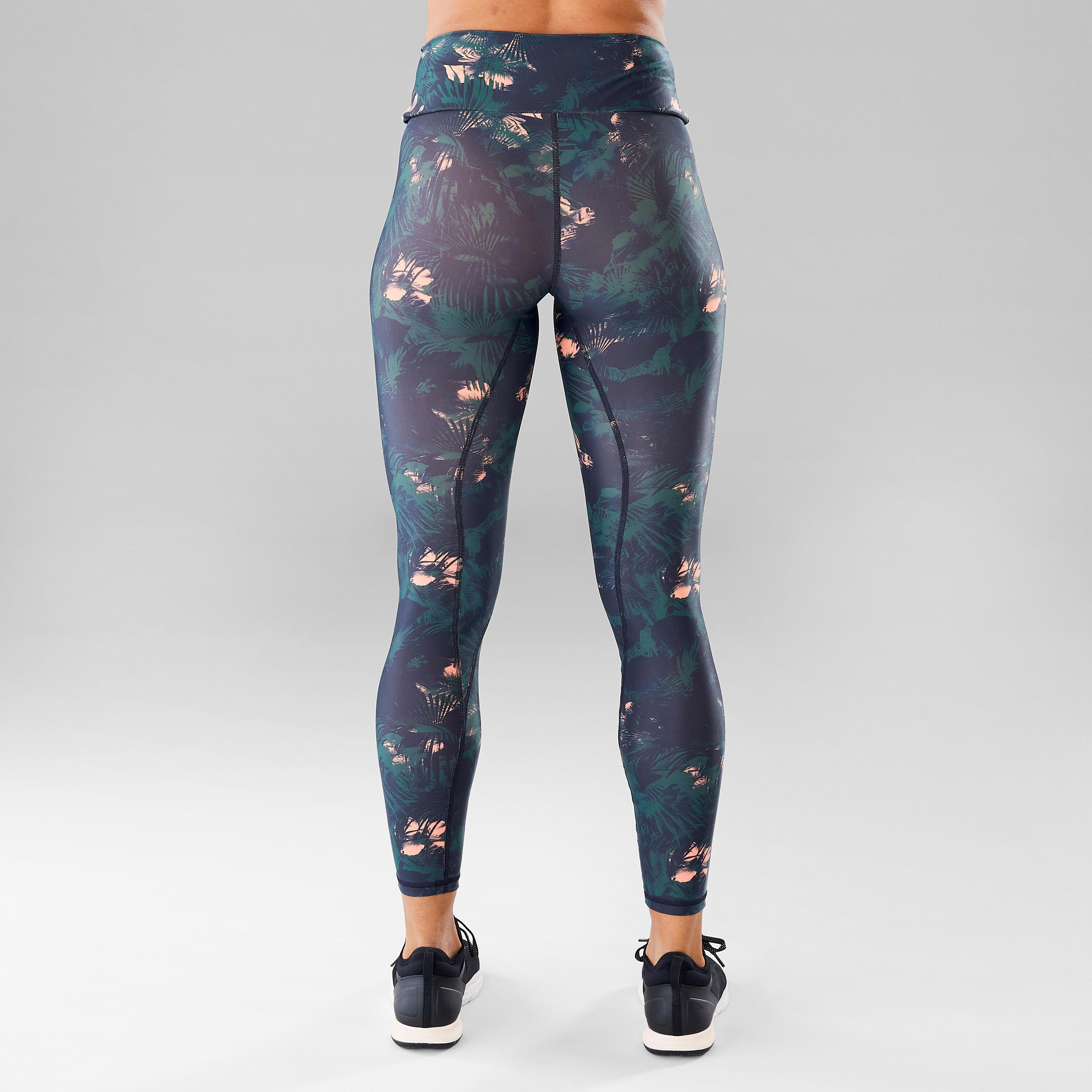 Women's Fitness Dance Leggings - Green/Pink Print 7/17