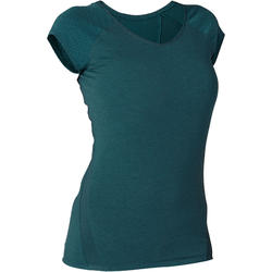 T-Shirt 530 dévoré Pilates Gym douce femme bleu canard