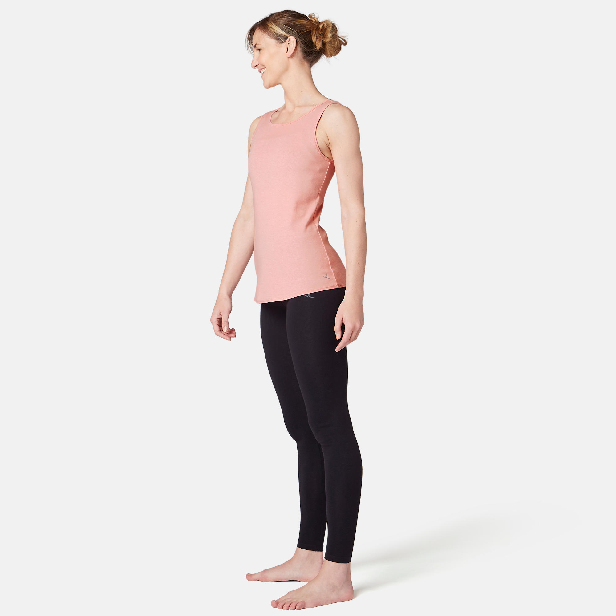 500 Women's Gentle Gym & Pilates Tank Top - Dark Mottled Red 2/7