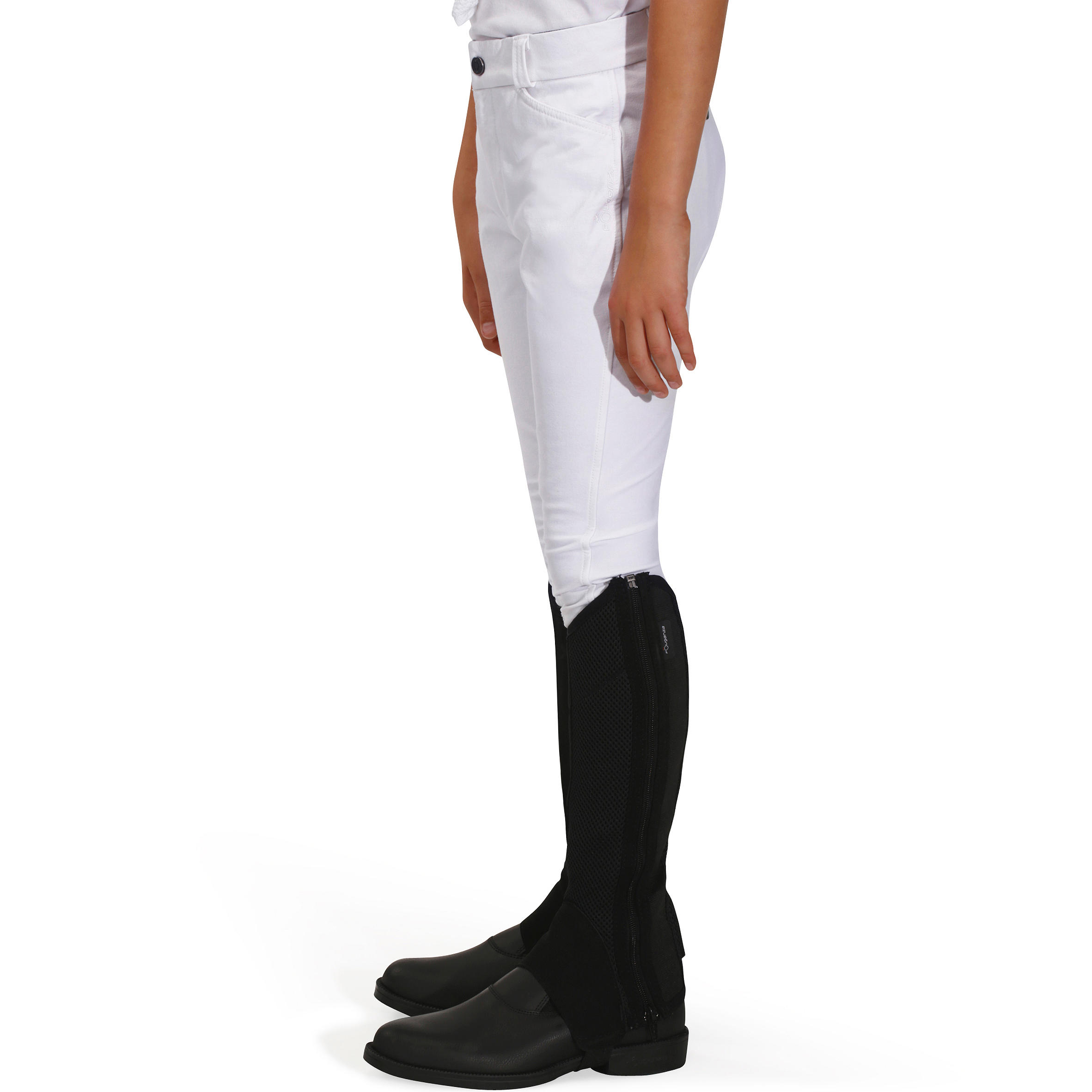 500 Kids' Horse Riding Show Jodhpurs - White 6/19