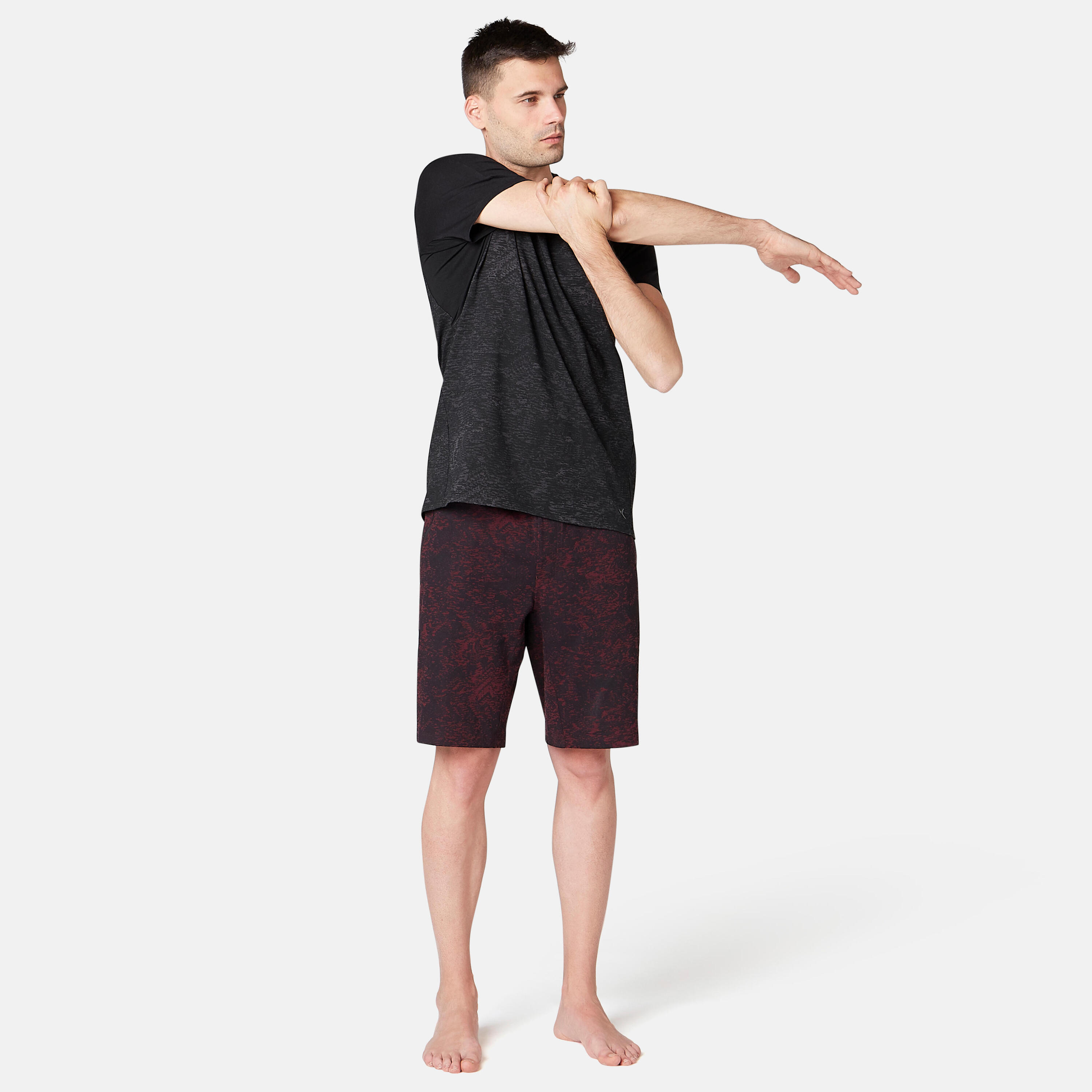 520 Regular-Fit Pilates & Gentle Gym T-Shirt - Dark Grey Print 3/6
