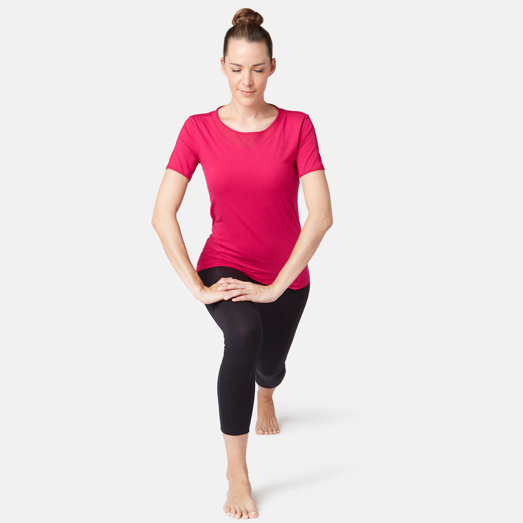 520 Tulle Women's Pilates & Gentle Gym T-Shirt - Red 3/7