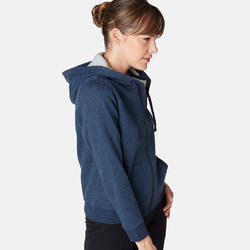 520 Women's Pilates & Gentle Gym Hooded Jacket - Navy Blue