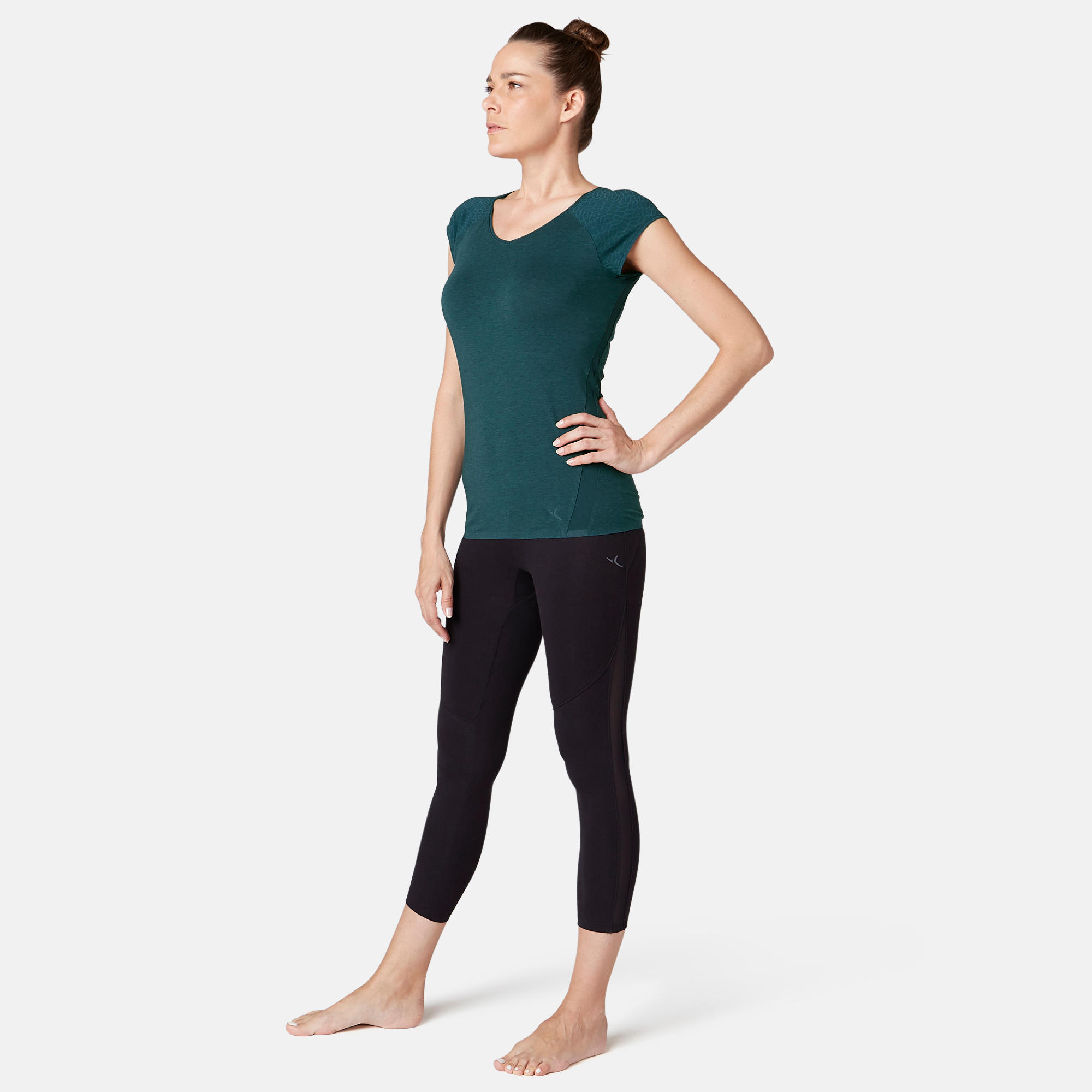 530 Women's Burnout Pilates & Gentle Gym T-Shirt - Teal 2/9