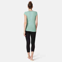 530 Women's Burnout Pilates & Gentle Gym T-Shirt - Light Blue