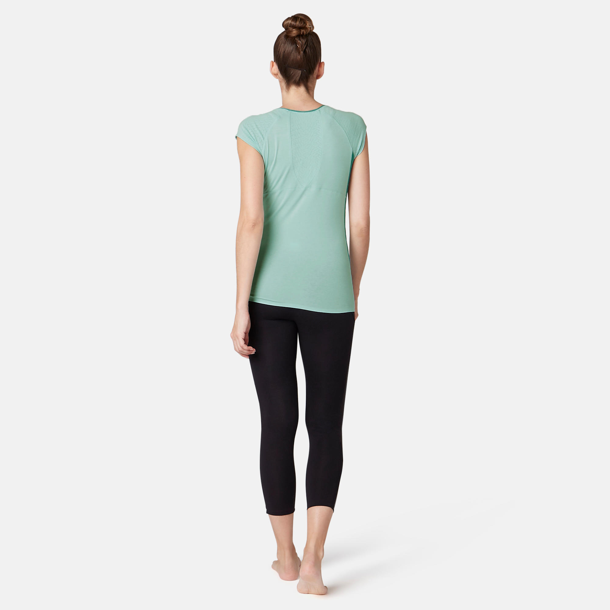 530 Women's Burnout Pilates & Gentle Gym T-Shirt - Light Blue 4/9