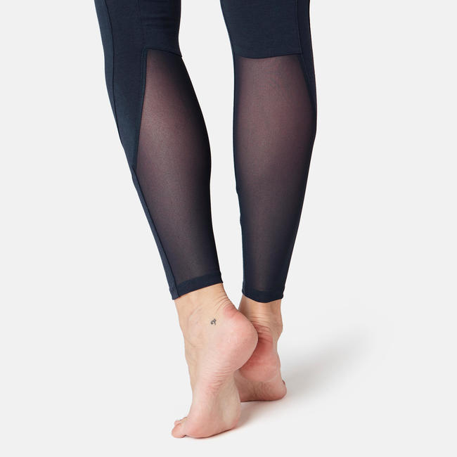 Women's Slim Fitness Leggings 520 Navy Blue Print