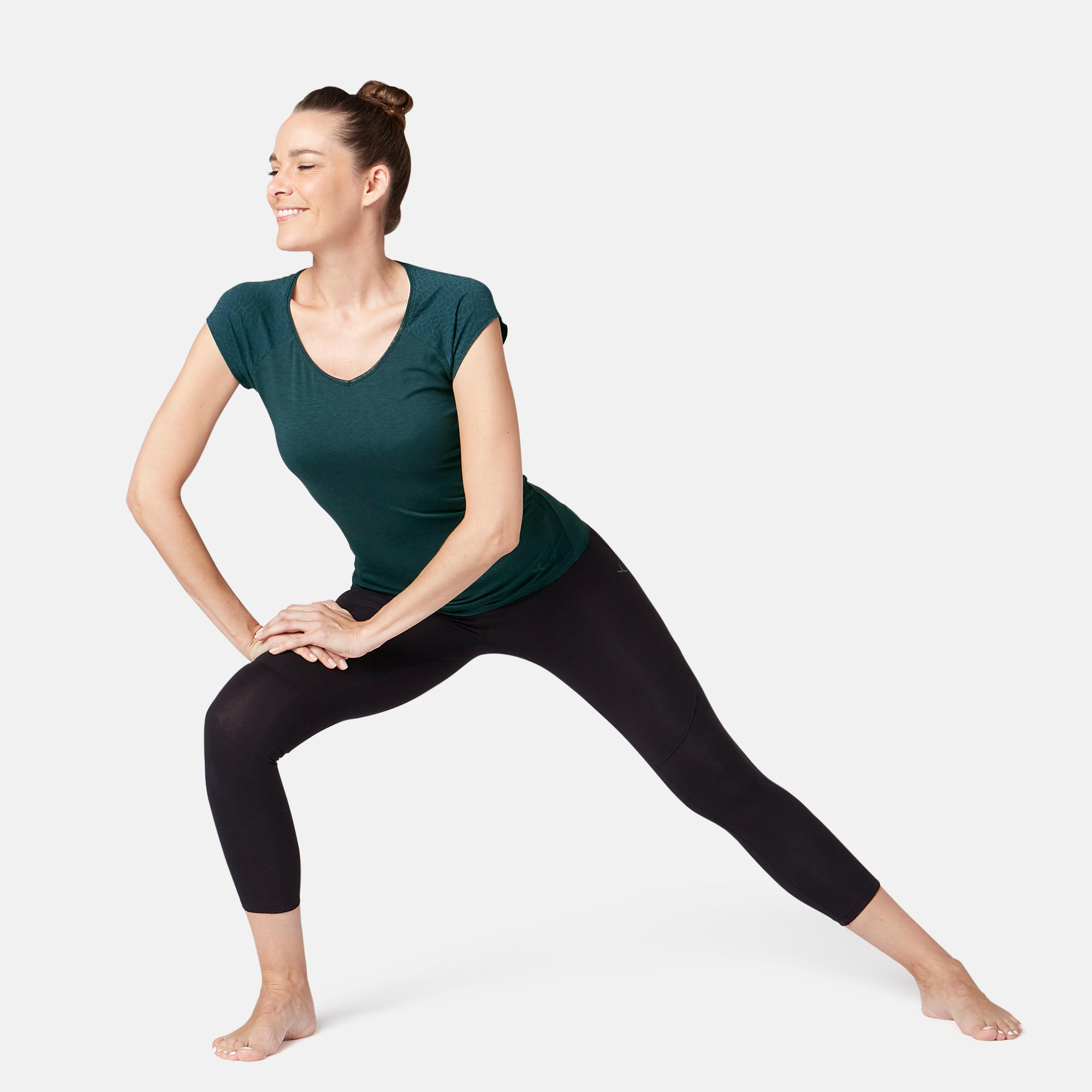 530 Women's Burnout Pilates & Gentle Gym T-Shirt - Teal 3/9