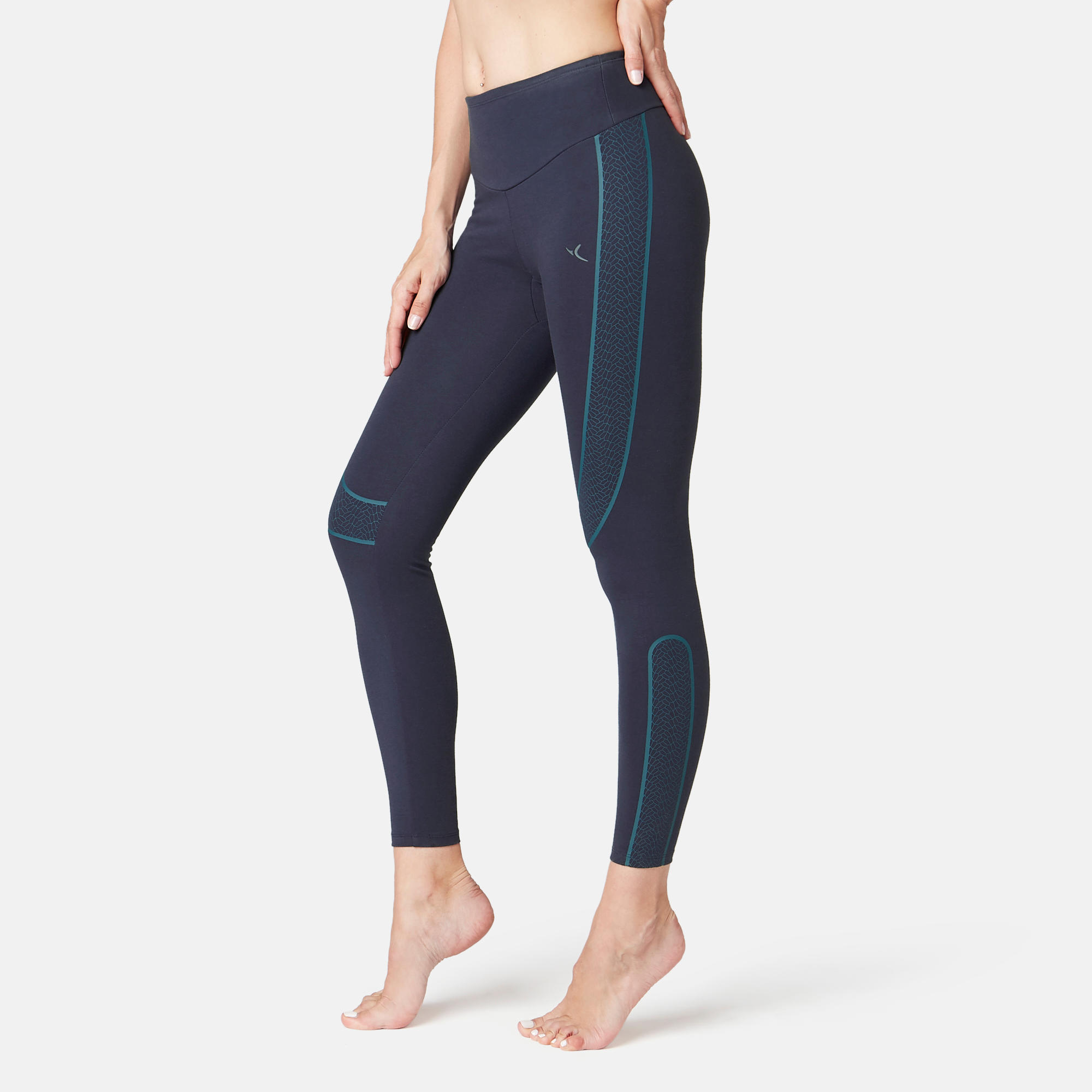 

Women's Gym Leggings Stretch Slim Fit 560 - Navy Blue -  By NYAMBA | Decathlon