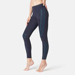 Nyamba Fitnesslegging dames 560 slim fit platte buik modellerend zwart met stippen