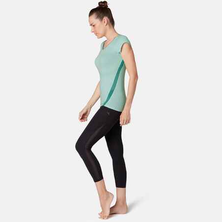 530 Women's Burnout Pilates & Gentle Gym T-Shirt - Light Blue