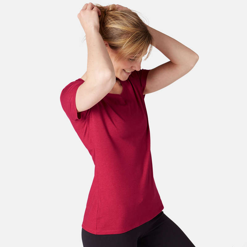 WOMAN T SHIRT LEGGING SHORT Clothing - 500 Regular Gym T-Shirt - Pink NYAMBA - Tops