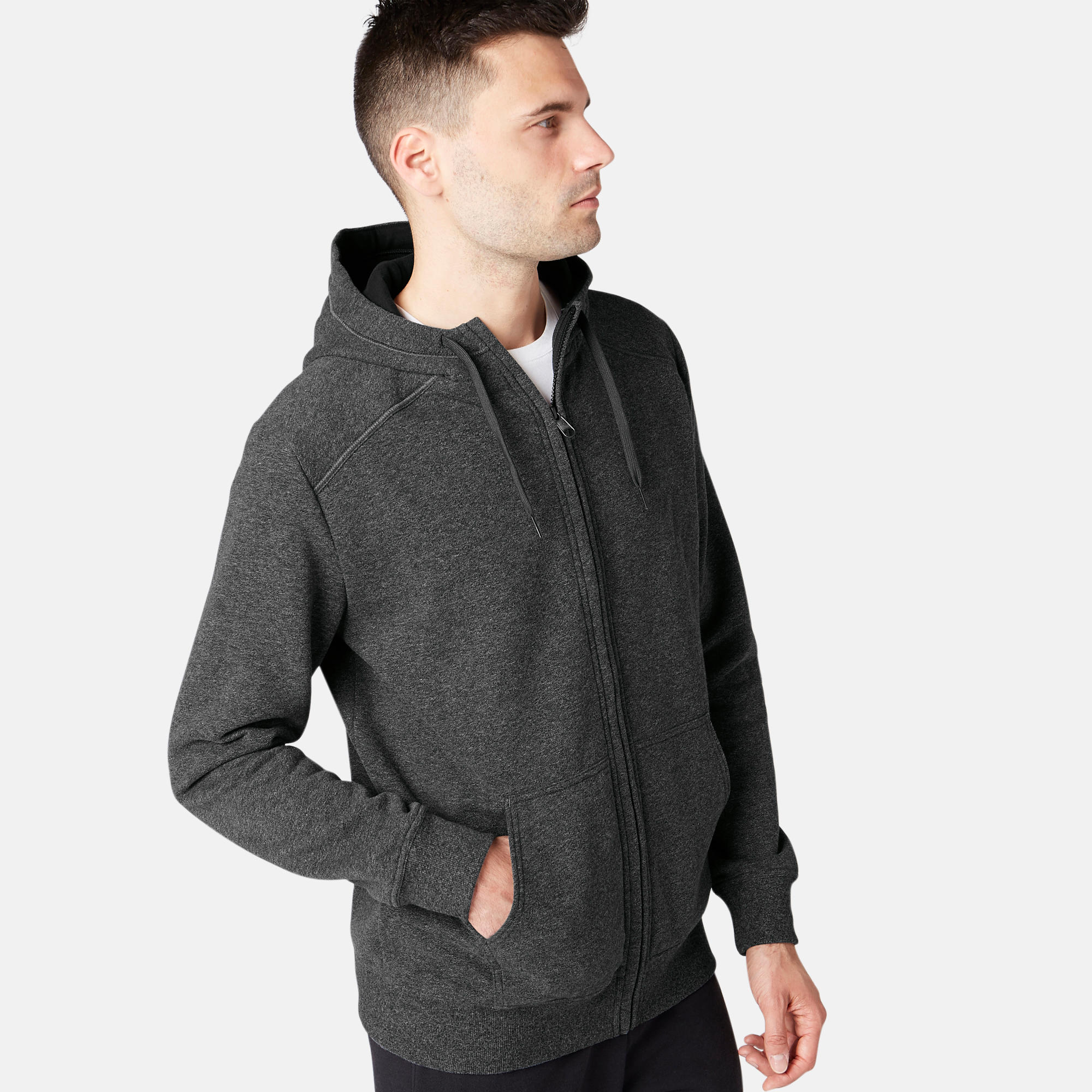 Men's Zip-Up Hooded Jacket 900 - Dark Grey 2/7