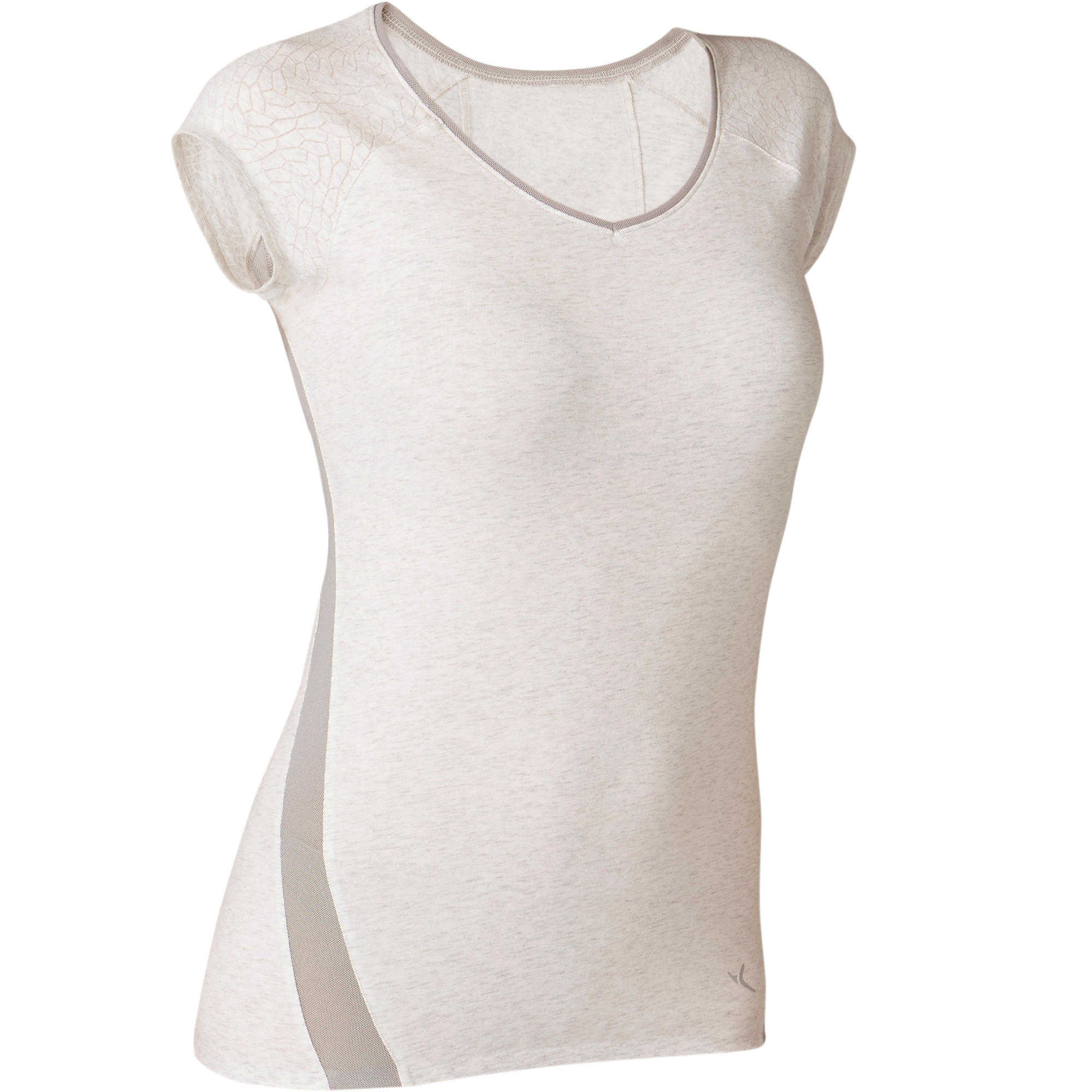 530 Women's Burnout Pilates & Gentle Gym T-Shirt - Mottled White 9/9