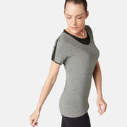 Women's Gym T-Shirt Slim Fit 520 Tulle - Grey