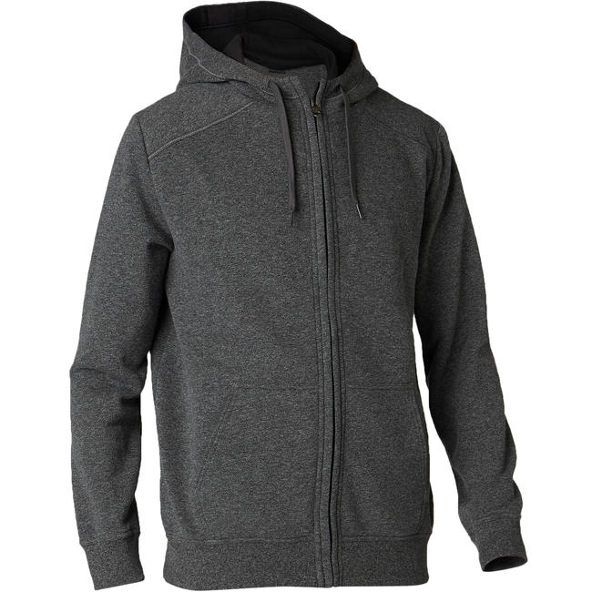 Mens Gym Jacket Hooded Warm Fleece 900 - Dark Grey