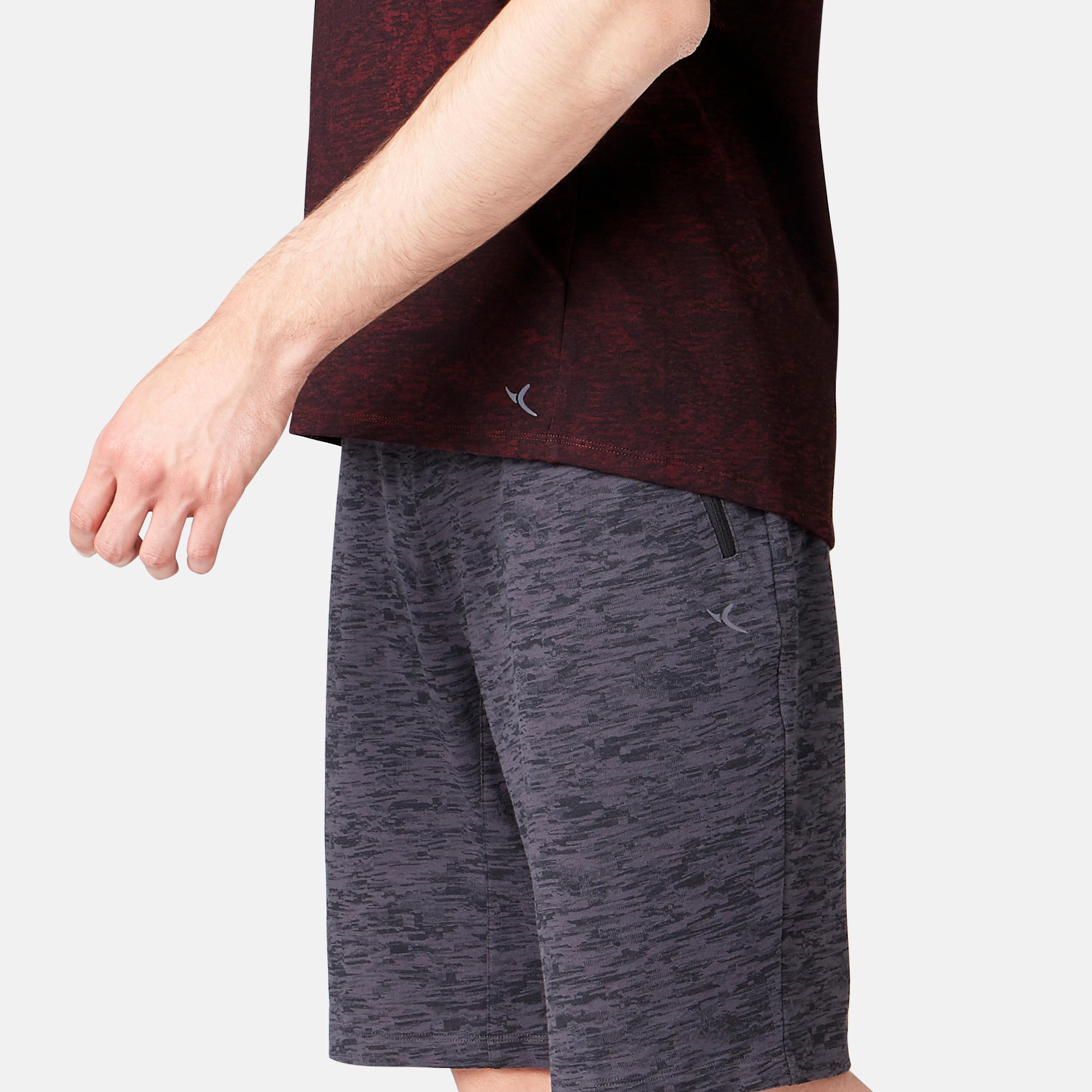 520 Regular-Fit Pilates & Gentle Gym T-Shirt - Burgundy Print 7/8