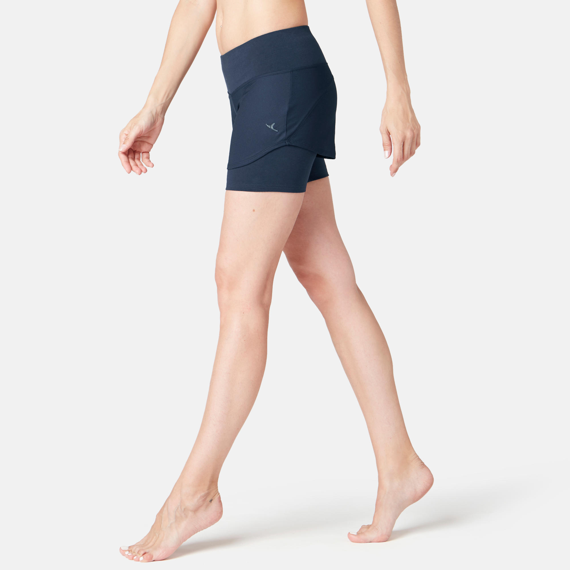 

Women's Gym Shorts 2-in-1 520 - Navy Blue -  By NYAMBA | Decathlon