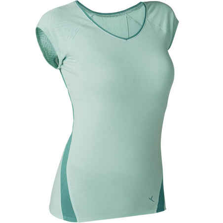 530 Women's Burnout Pilates & Gentle Gym T-Shirt - Light Blue