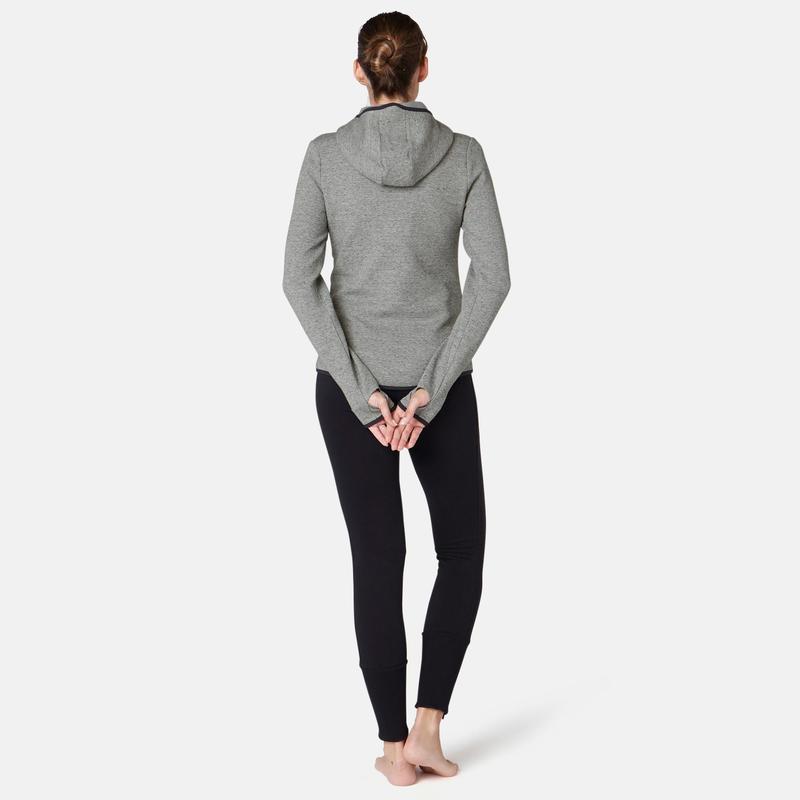 Grau Damen Gymamp; Pilates Damenbekleidung 900 Kapuzenjacke 7mbfYgvIy6