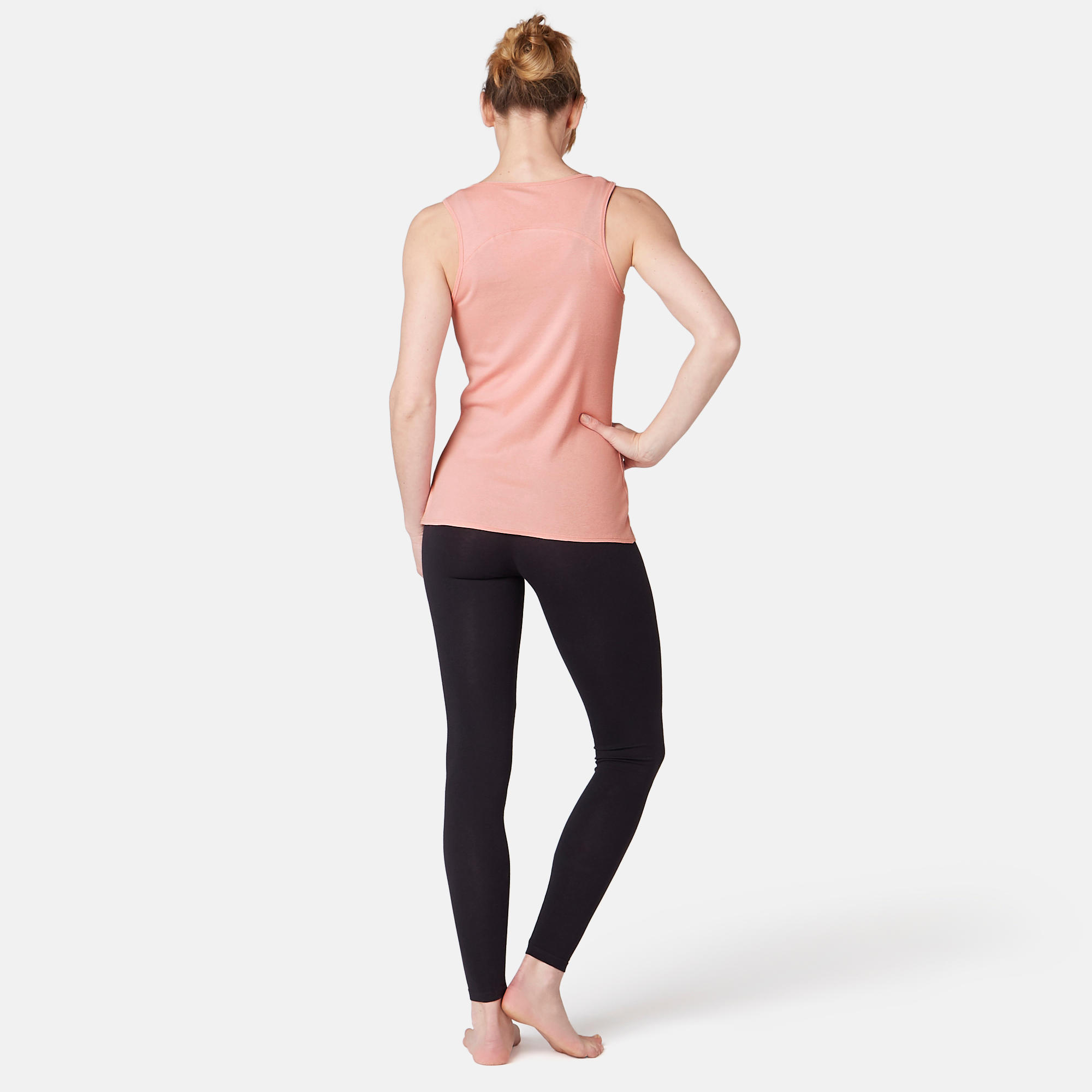 500 Women's Gentle Gym & Pilates Tank Top - Dark Mottled Red 4/7