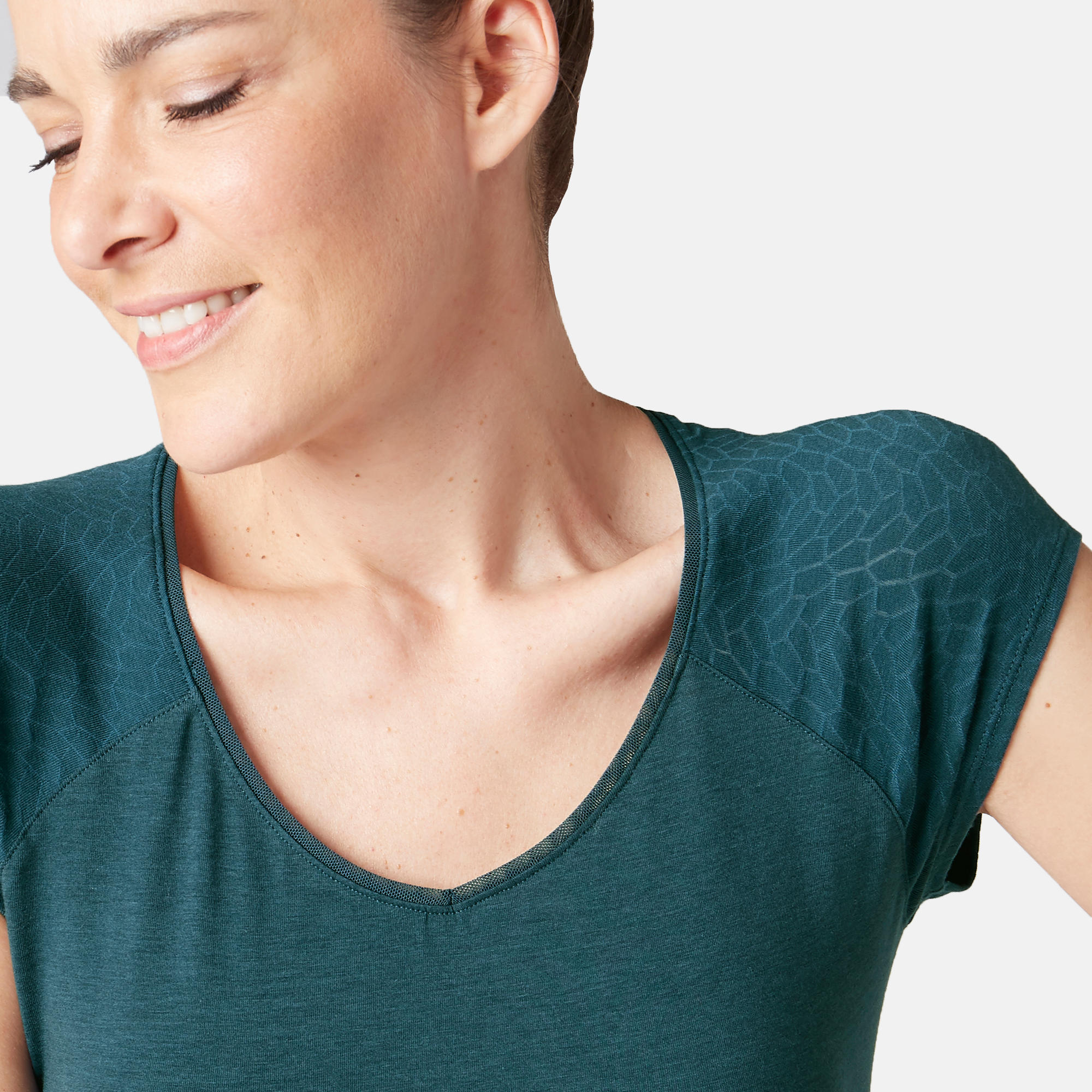 530 Women's Burnout Pilates & Gentle Gym T-Shirt - Teal 7/9