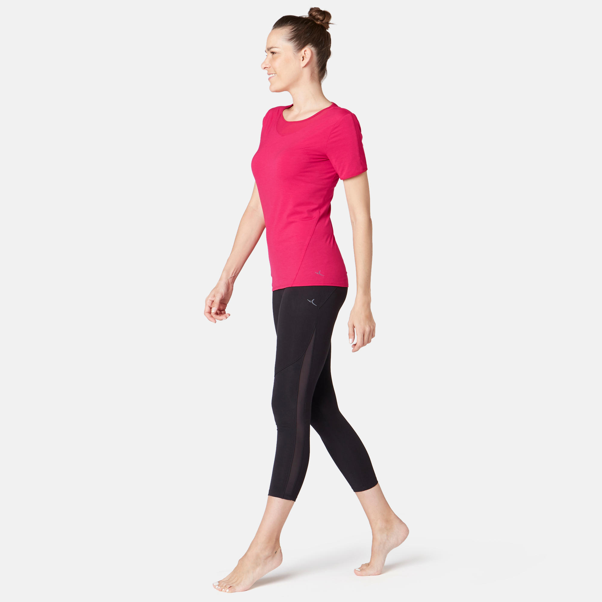 520 Tulle Women's Pilates & Gentle Gym T-Shirt - Red 2/7
