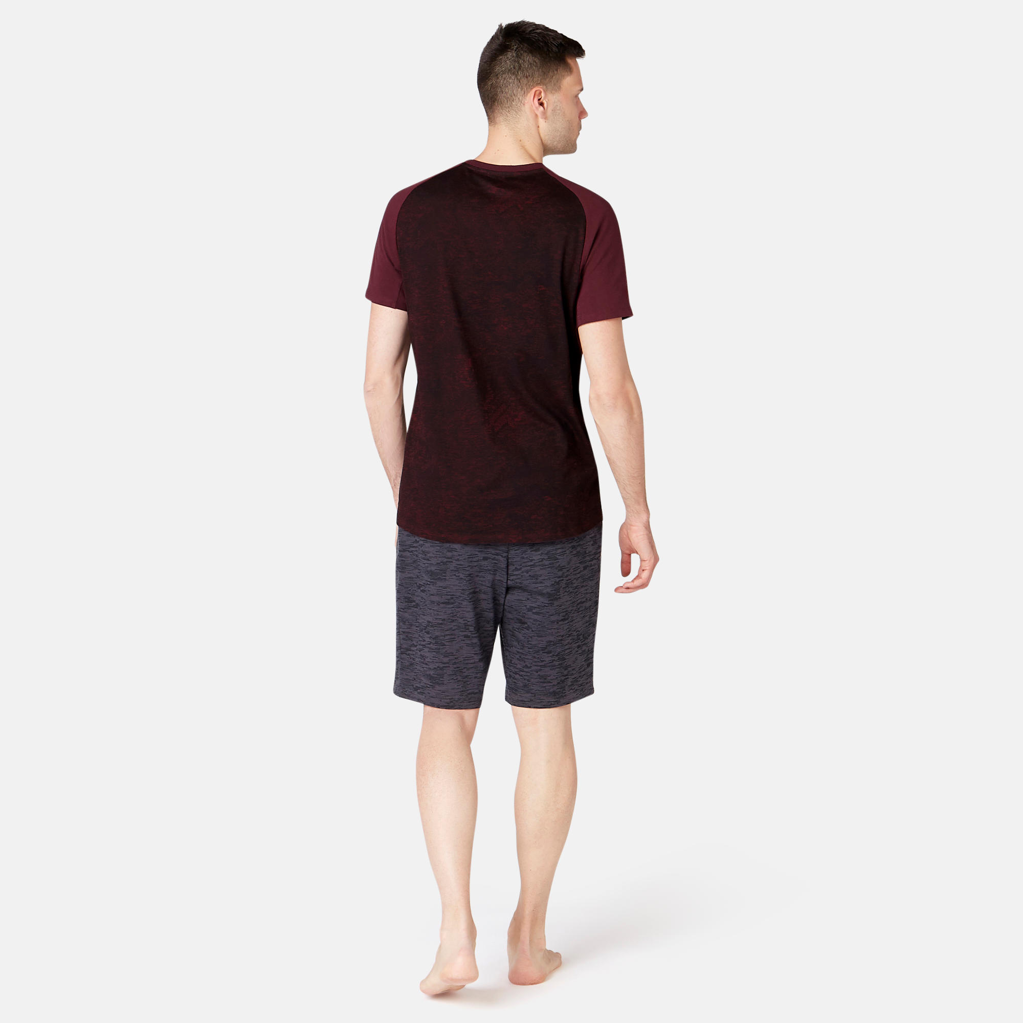 520 Regular-Fit Pilates & Gentle Gym T-Shirt - Burgundy Print 5/8